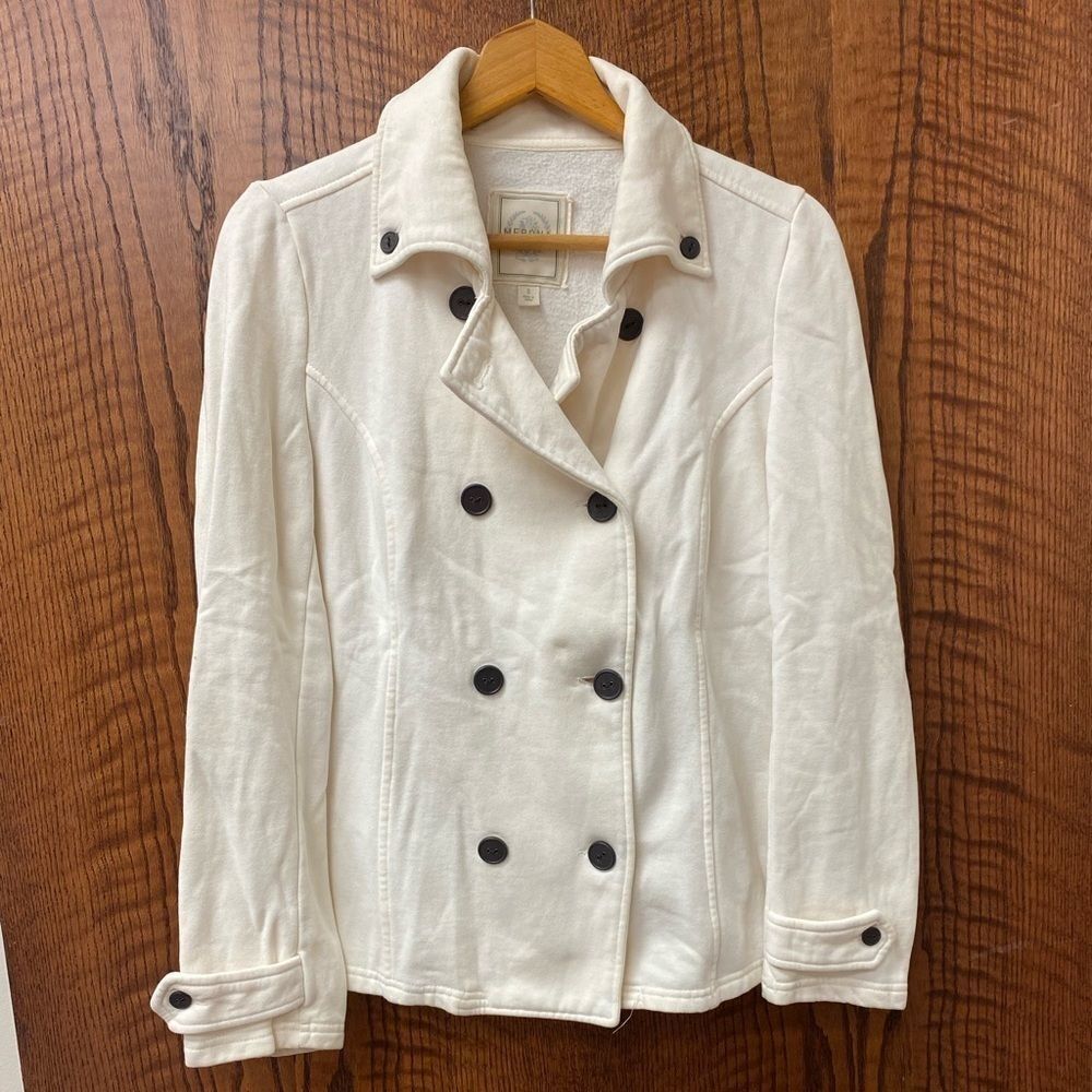 Merona cream knit double breasted‎ pea coat